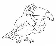 Coloriage Oiseau toucan pouce en l'air
