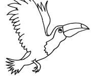 Coloriage Oiseau toucan simple en noir et blanc