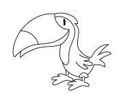 Coloriage et dessins gratuit Petit toucan de dessin animé pour coloriage à imprimer