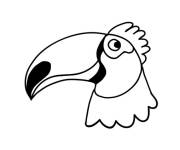 Coloriage T&egrave;te de toucan