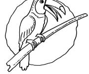 Coloriage Toucan devant le soleil