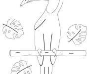 Coloriage Toucan facile pour pr&eacute;scolaire