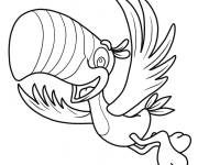 Coloriage Toucan Sam de dessin animé en volant