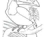 Coloriage Toucan sur une branche d'arbre &agrave; d&eacute;couper