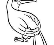 Coloriage Toucan vue arrière
