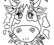 Coloriage Dessin de vache d&eacute;cor&eacute;e