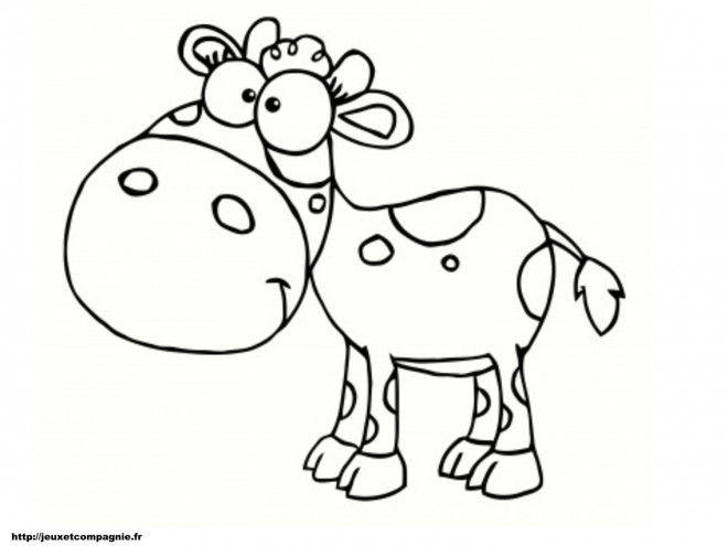 Coloriage et dessins gratuits Dessin de vache souriante à imprimer