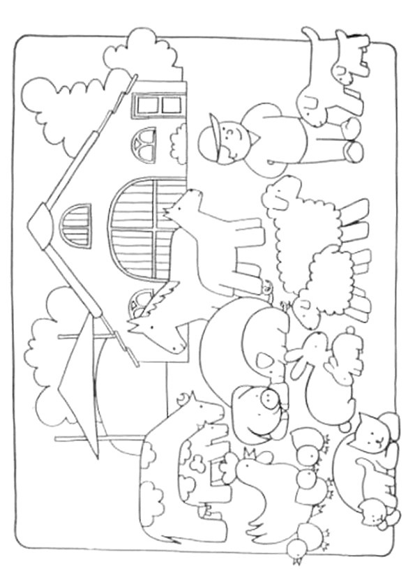 Coloriage Ferme agricole dessin gratuit à imprimer