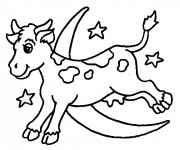 Coloriage La vache en volant