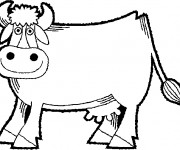 Coloriage Vache au crayon