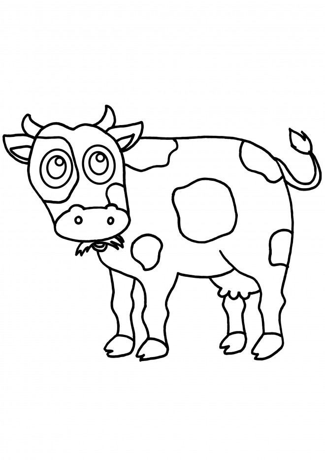 Coloriage Vache Broute De Lherbe Dessin Gratuit à Imprimer