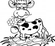 Coloriage Vache contente