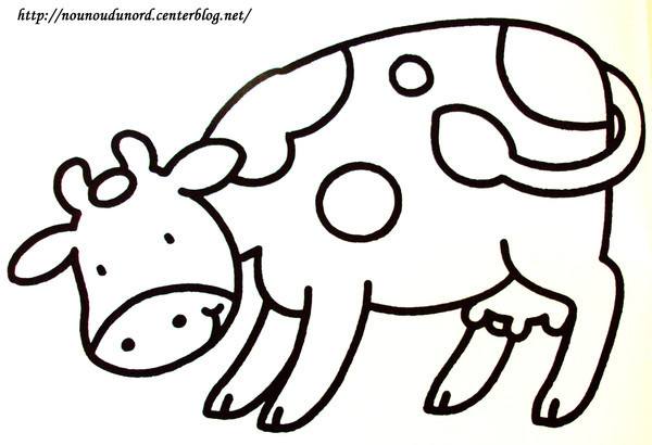 Coloriage Vache En Baissant La Tête Dessin Gratuit à Imprimer