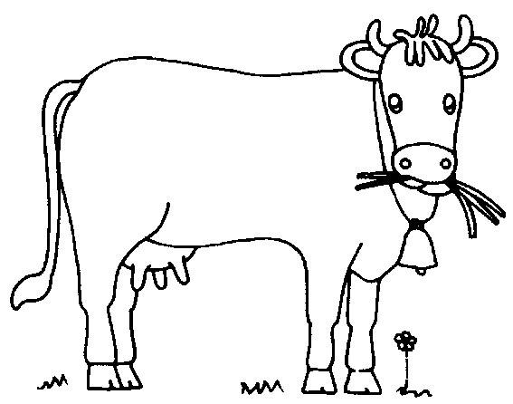 Coloriage et dessins gratuits Vache entrain de brouter à imprimer