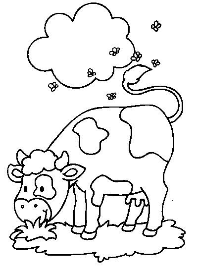 Coloriage et dessins gratuits Vache et mouches à imprimer