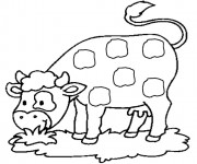 Coloriage Vache mange