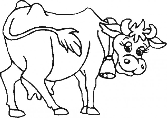 Coloriage Vache Portant Clochette Dessin Gratuit à Imprimer