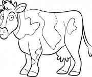 Coloriage Vache te regarde