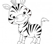 Coloriage Le petit Z&egrave;bre agr&eacute;able