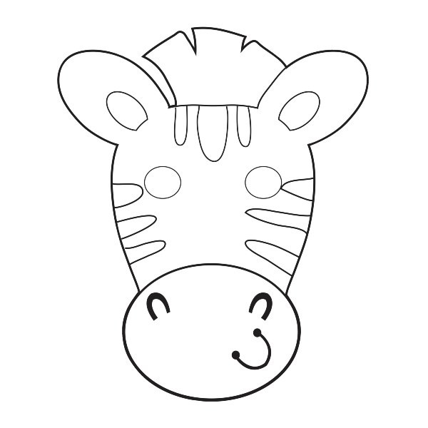 Coloriage Tête de Zèbre couleur dessin gratuit à imprimer