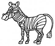 Coloriage Zèbre animal africain