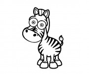 Coloriage Z&egrave;bre avec le regard dr&ocirc;le