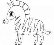 Coloriage Z&egrave;bre avec une grosse t&ecirc;te
