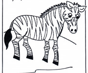 Coloriage Z&egrave;bre sous le soleil