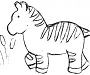 Coloriage Z&egrave;bre tout petit