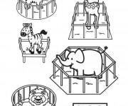 Coloriage Animaux dans leurs cages