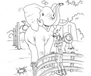 Coloriage L'éléphant aime la musique