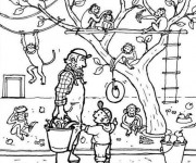 Coloriage Les singes imprudents