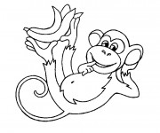 Coloriage et dessins gratuit Singe portant une banane à imprimer