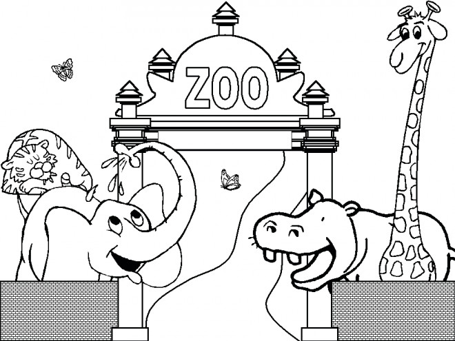 Coloriage Zoo Maternelle Dessin Gratuit à Imprimer