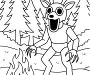 Coloriage Cerf qui fait peur de 99 nuits dans la for&ecirc;t