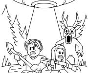 Coloriage Extraterrestres de 99 nuits dans la for&ecirc;t