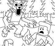 Coloriage Le cerf menace le joueur de 99 nuits dans la for&ecirc;t