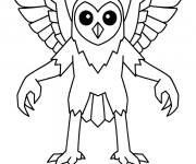 Coloriage Monstre hibou de 99 nuits dans la for&ecirc;t
