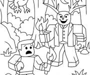 Coloriage Monstres hibou et cerf contre les cultiste