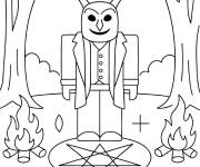 Coloriage Rituel cultiste du jeu 99 nuits dans la for&ecirc;t
