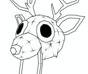 Coloriage et dessins gratuit T&ecirc;te de cerf 99 nuits dans la for&ecirc;t à imprimer