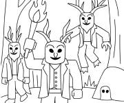 Coloriage Trois Cultistes de 99 nuits dans la for&ecirc;t 