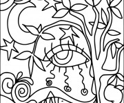 Coloriage Abstrait Arbres