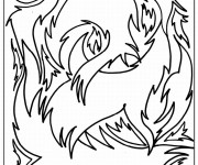 Coloriage Abstrait Flammes