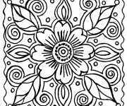 Coloriage Abstrait Fleur &agrave; d&eacute;corer