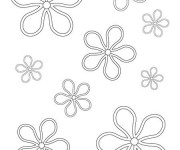 Coloriage Abstrait Fleurs dans L'espace