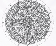 Coloriage et dessins gratuit Abstrait mandala adulte à imprimer