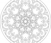Coloriage Abstrait Mandala Coeurs