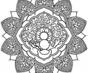 Coloriage Abstrait mandala en noir et blanc