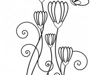 Coloriage Abstrait Papillon et Fleur